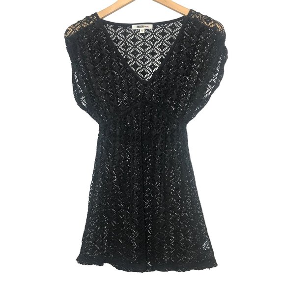 MILKEN Beach Diamond Crochet Elasticized Empire Waist Airy Cover Up Size XS - Picture 3 of 10